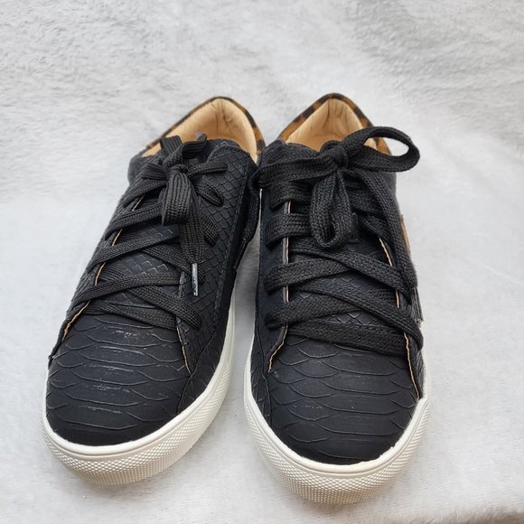 Low Top Sneakers With Black Snake Skin Design** - Picture 3 of 8